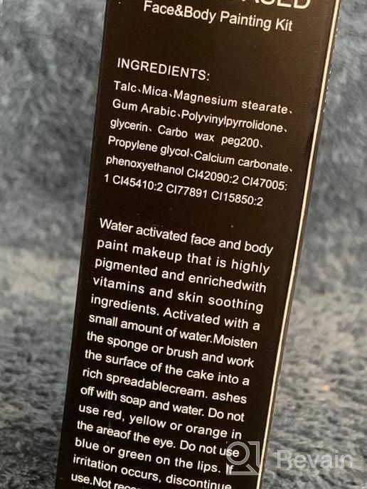 img 1 attached to 6-Cake CCbeauty UV Water Activated Eyeliner, Neon Black Light Glow In The Dark Face & Body Paint Makeup Set - Safe For All Skin Types! review by Michael Starr