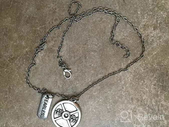 img 1 attached to 💪 The Original Fearless Necklace: Unleash Your Strength with Santa Monica Charm Co.'s 45lb Plate Pendant Gym and Fitness Training Gift review by Tremain Lapan