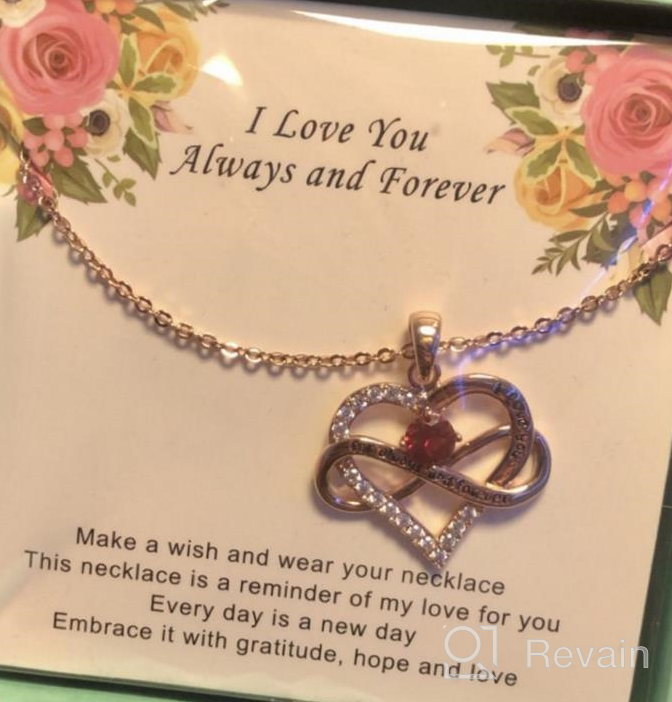 img 1 attached to Infinity Love Pendant Necklace: Sovesi Birthstone Necklaces For Women, Perfect Birthday Jewelry Gift For Sisters & Girls review by David Baer