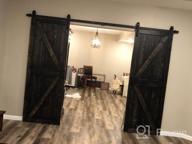 img 1 attached to DIYHD 6.6FT Rustic Black Double Cabinet Sliding Barn Door Hardware Kit For Closet Doors review by James Vachon
