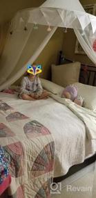 img 6 attached to Серый балдахин для кровати для девочек: детская игровая комната принцессы, читальный зал, шифоновая подвесная палатка с москитной сеткой - идеальное детское украшение для дома