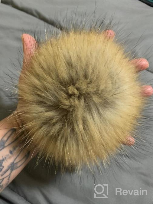 img 1 attached to Furry Fashion: Elevate Your Style With Fosrion 6.3" Diameter Raccoon Fur Pom Ball For Shoes, Boots, Hats, And Handbag Charms! review by Doris Allen