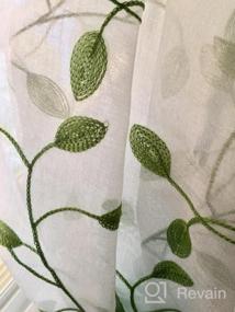 img 5 attached to Nature-Inspired Sheer Voile Curtains For Elegant Bedroom And Living Room Decor - Embroidered Floral Leaf Grommet Top Window Drapes - 2 Panel Set In 45-Inch Mint Green