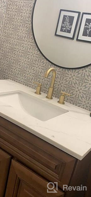 img 1 attached to Matte White Bathroom Faucet With 2 Handles, 360° Swivel Spout, And Metal Overflow Pop-Up Drain - 8 Inch Widespread Vanity Faucet Made Of Brass, By TRUSTMI review by John Cox