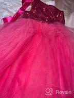 img 1 attached to Elegant Sequin Tutu Flower Girl Dress with One-Shoulder Design for Weddings and Pageants review by Stephen Chowdary