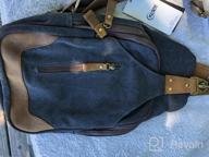 img 1 attached to Unisex Canvas Sling Backpack Crossbody Shoulder Bag For Casual Rucksack Use review by Josh Schweitzer