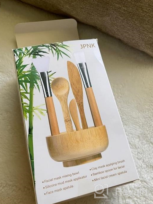 img 1 attached to Bamboo Facial Mask Mixing Set: Create A Spa Experience With JPNK'S 6-Pack DIY Clay Mask Kit Including Brushes And Bowl review by Patrick Lets