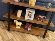 img 1 attached to Rustic Oak Console Table With 3-Tier Shelf Ideal For Living Room Or Hallway review by Joshua Ngo