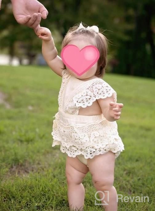 img 1 attached to 2Pcs Newborn Baby Girl Lace Ruffles Sleeve Bodysuit Backless Jumpsuit Romper Set Clothes review by George Mack