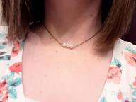 img 1 attached to Delicate Pearl Bar Choker Necklace - Petite June Birthstone Jewelry for Women, Robust Design review by Nagasree Monee