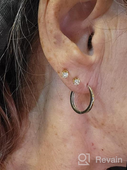 img 1 attached to Sterling Silver Small Hoop Earrings for Women and Girls - Minimalist, Hypoallergenic, and Unisex 💎 Sleeper Hoops in 4 sizes - Perfect for Cartilage and Cuffs - Fashionable and Dainty Jewelry review by Sally Davis
