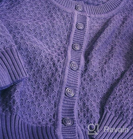 img 1 attached to Stylish And Comfy Women'S Cropped Knit Cardigan With Crochet Design – 3/4 Sleeves And Button Down (S-3XL) review by Madison Dickinson