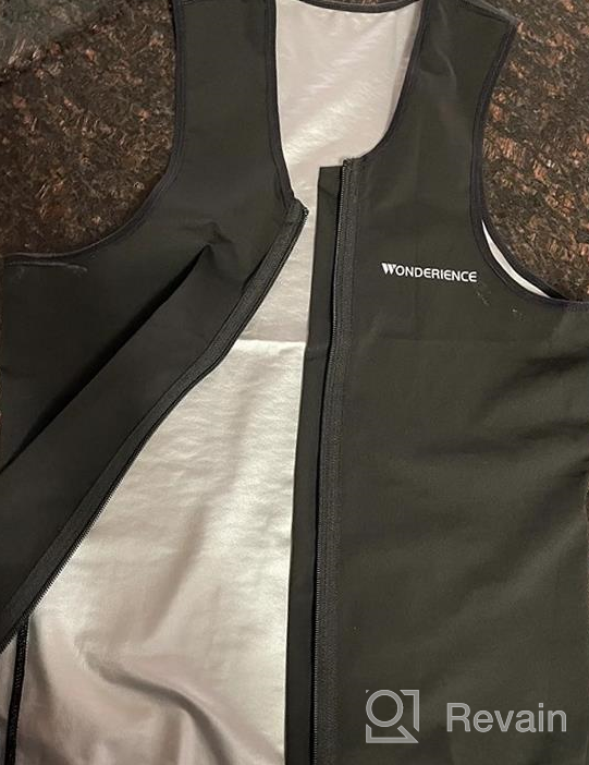 img 1 attached to Wonderience Sauna Suit For Men Waist Trainer Heat Trapping Shirt Sweat Body Shaper Vest For Workout Sports review by Albert Bohimia