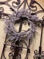 img 1 attached to Farmhouse Lavender Wreath Decor - 2Pack 14" Purple Flowers And Green Leaves Lavender Wreath By WsCrofts review by Christine Brown