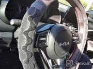 img 1 attached to 14 Inch Blue Steering Wheel Cover - PINCTROT Small Size W/ Great Grip & 3D Honeycomb Anti-Slip Design review by Mike Cox