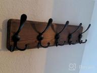 img 1 attached to SKOLOO Rustic Wall Mounted Coat Rack: 16'' Hole To Hole, Pine Real Wood Plank Wall Coat Rack With 5 Triple Hooks, Farmhouse Coat Hanger Wall Mount For Hanging Backpack Jacket Coat Hat review by Tina Wolford