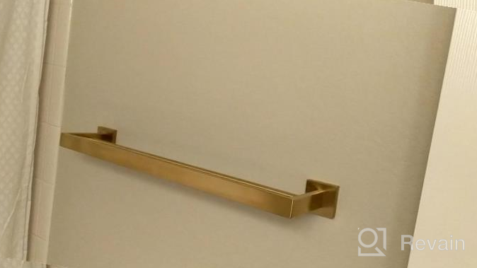 img 1 attached to Upgrade Your Bathroom With VELIMAX Premium Brushed Gold Double Towel Bar review by Flex Morgan