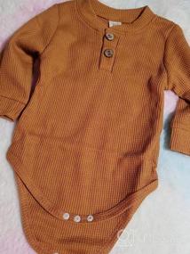 img 5 attached to Newborn Unisex Baby Boy Girl Clothes Winter 2 Piece Outfit Solid Knit Cotton Long Sleeve Romper & Pants