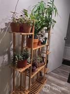 img 1 attached to Indoor Outdoor Flower Pot Rack: 9-Tier Bamboo Shelf Display Holder For 17 Potted Plants, Perfect For Patio, Garden, Balcony, Or Living Room Décor review by Jorge Toussaint