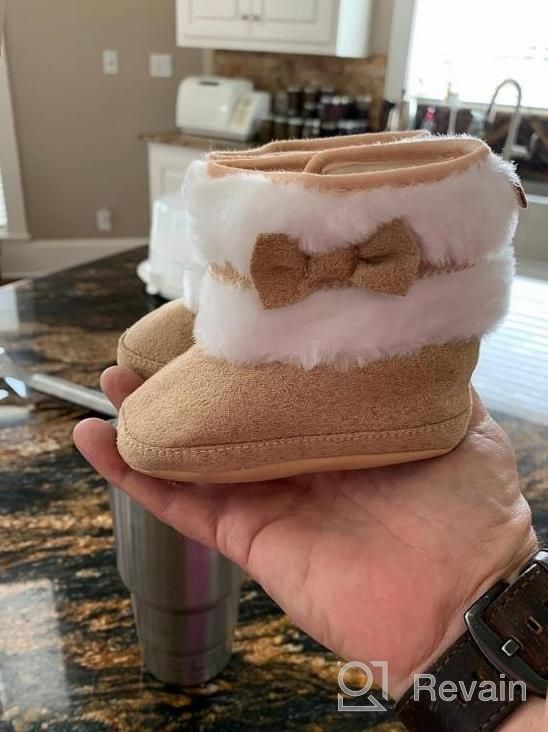 img 1 attached to Plush Winter Snow Boots With Bow For Baby Girl By ESTAMICO review by Ashley Turner