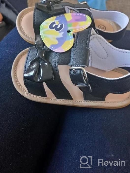 img 1 attached to Stay Safe And Stylish: BENHERO Premium Soft Rubber Sole Anti-Slip Infant Baby Girls Sandals For Summer First Walkers review by Shawna Williams