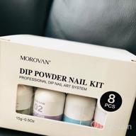 img 1 attached to Morovan Dip Powder Nail Kit Starter: 8 Colors Glow In The Dark Manicure Set For French Nails Art review by Matt Crawford