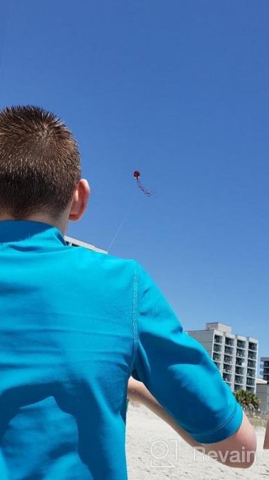 img 1 attached to Kizh Kite Octopus: Large Frameless Soft Parafoil Kites For Kids & Adults - 150 Inchs Long Outdoor Fun (Red) review by William Anacker