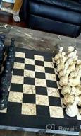 img 1 attached to 15" Handmade Marble Chess Set - Staunton & Ambassador Gift Style - Black/Fossil Coral review by Benjamin Saric
