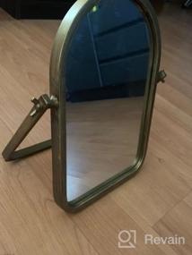 img 8 attached to Старинное бронзовое зеркало-стол для макияжа с регулируемым вращением на 360 ° для туалетного столика, спальни, ванной комнаты - настольное зеркало Geloo Vanity, антикварное настольное зеркало 11,8 '' X 9,8 ''