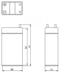 img 2 attached to Battery 4V - 1 Ah "Delta DT" (DT 401)