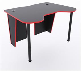 img 1 attached to Gaming computer table "Stark" with PC stand, 120x90x75 cm, black with red edge