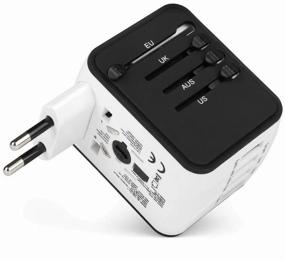 img 1 attached to Адаптер IQ-TA для путешествий EU/US/UK/AU, 3 USB, Type-C, чехол-сумка