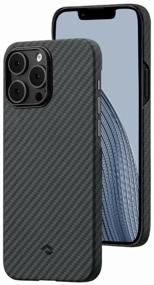 img 2 attached to Pitaka MagEZ Case 3 (KI1401P) for iPhone 14 Pro (Black/Grey Twill)