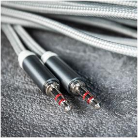 img 2 attached to AUX cable 3.5mm fabric braided WALKER CA-520, mini jack, reversible, 3m, straight plug, gray / speaker cord for phone, car audio
