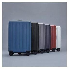 img 2 attached to Xiaomi suitcase, polycarbonate, support legs on the side, stiffeners, grooved surface, 64 l, size M, blue