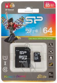 img 2 attached to Memory Card Silicon Power microSDXC 64 GB Class 10, UHS-I, R/W 85/15 MB/s, adapter to SD