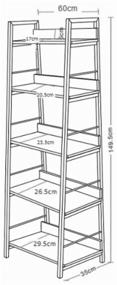 img 2 attached to Rack Brabix Loft SH-003, 5 shelves, material: metal, WxDxH: 60x35x150 cm, bog oak