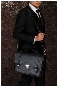 img 2 attached to Briefcase men LAKESTONE Belmont, genuine leather, black