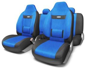 img 2 attached to Com-1105 Bk/Bl (M)_Seat Covers! Comfort, Pocket, 6 Zippers, Black/Blue, Size M AUTOPROFI art. COM1105BKBLM