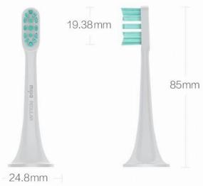 img 1 attached to 🪥 Xiaomi Mi Electric Toothbrush Head Regular NUN4010GL - Sound Brush, Light Grey, 3 Pcs: A Complete Dental Care Solution