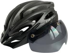 img 1 attached to Bicycle helmet with removable visor (size M/L 54-61 cm, carbon color)