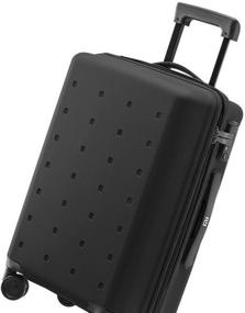 img 1 attached to Xiaomi suitcase, plastic, support legs on the side wall, corrugated surface, 36 l, black