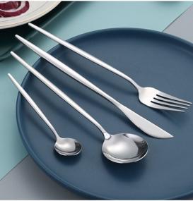 img 2 attached to Xiaomi Cutlery Set Maison Maxx Stainless Steel Modern Flatware 4 Piece Silver 1 4 pcs
