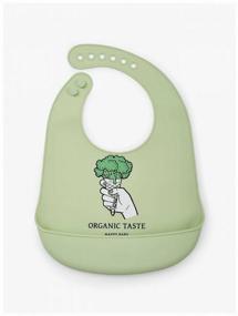 img 1 attached to Happy Baby Bib Expert Silicone baby bib, green