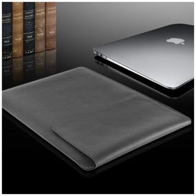 img 1 attached to Geek Gadgets laptop stand case (12, 13, 14 inches; gray; leather)