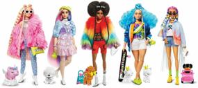 img 2 attached to Barbie Doll Extra in rainbow coat GVR04 multicolor