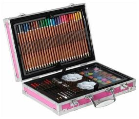 img 2 attached to 🎨 145-Piece Drawing and Creative Kit in Pink Suitcase - Explore the World of Pony Artistry