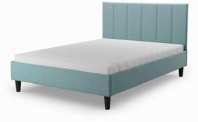 img 2 attached to Double bed with bed base Salotti Jane 160, velor, Taco fabric, light turquoise, 160x200