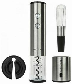 img 1 attached to Circle Joy Electric Wine Accessories Set Electric Corkscrew with Wine Accessories 4 b1 with Battery Powered Circle Joy Electric Wine Accessories GIFT SET (CJ-TZ02) CN, silver