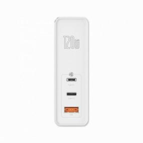 img 2 attached to Baseus GaN Mini Quick Charger C+C+U wireless charging station + Type-C-Type-C cable, white